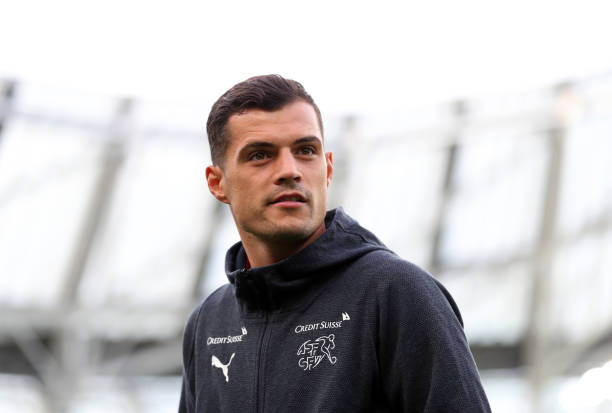 DUBLIN, IRELAND - SEPTEMBER 05: Granit Xhaka of Switzerland ahead of the UEFA Euro 2020 qualifier between Republic of Ireland and Switzerland at Av...