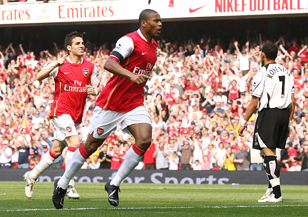 Gabriel Martinelli 8th Brazilian to score for Arsenal 7 London, UNITED KINGDOM: Arsenal's Julio Baptista (C) celebrates scoring his side's first goal, alongside team mate Cesc Fabregas (L) whilst Fulham's Liam Rosenior (R) watches during the English Premiership match between Arsenal and Fulham, at the Emirates Stadium, London , 29 April 2007. AFP PHOTO/CHRIS YOUNG