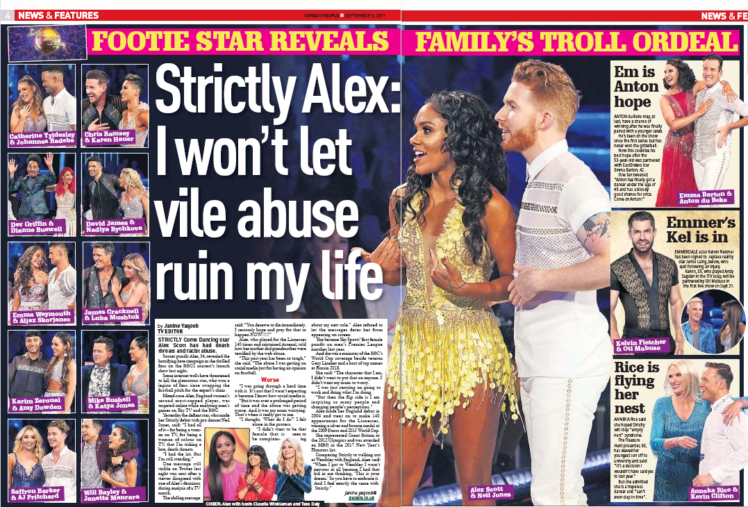 Alex Scott on the racist abuse she received for being on Dancing with the Stars - Sunday People