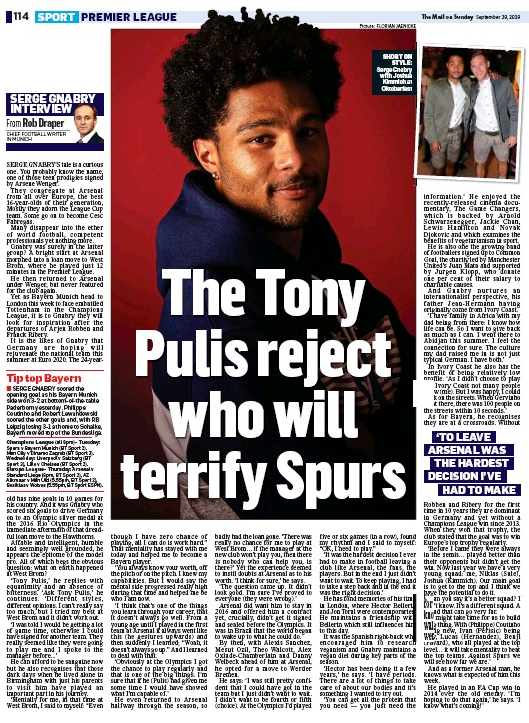 Tony Pulis talks more nonsense about Serge Gnabry, but Serge knows 3 190929 daily mail serge gnabry