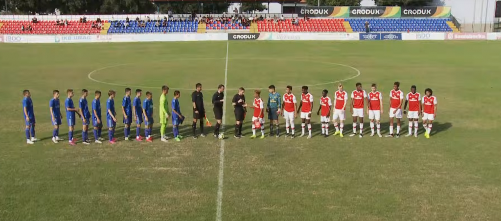 Arsenal u16s lineup against Zagreb in the Istria Youth Cup