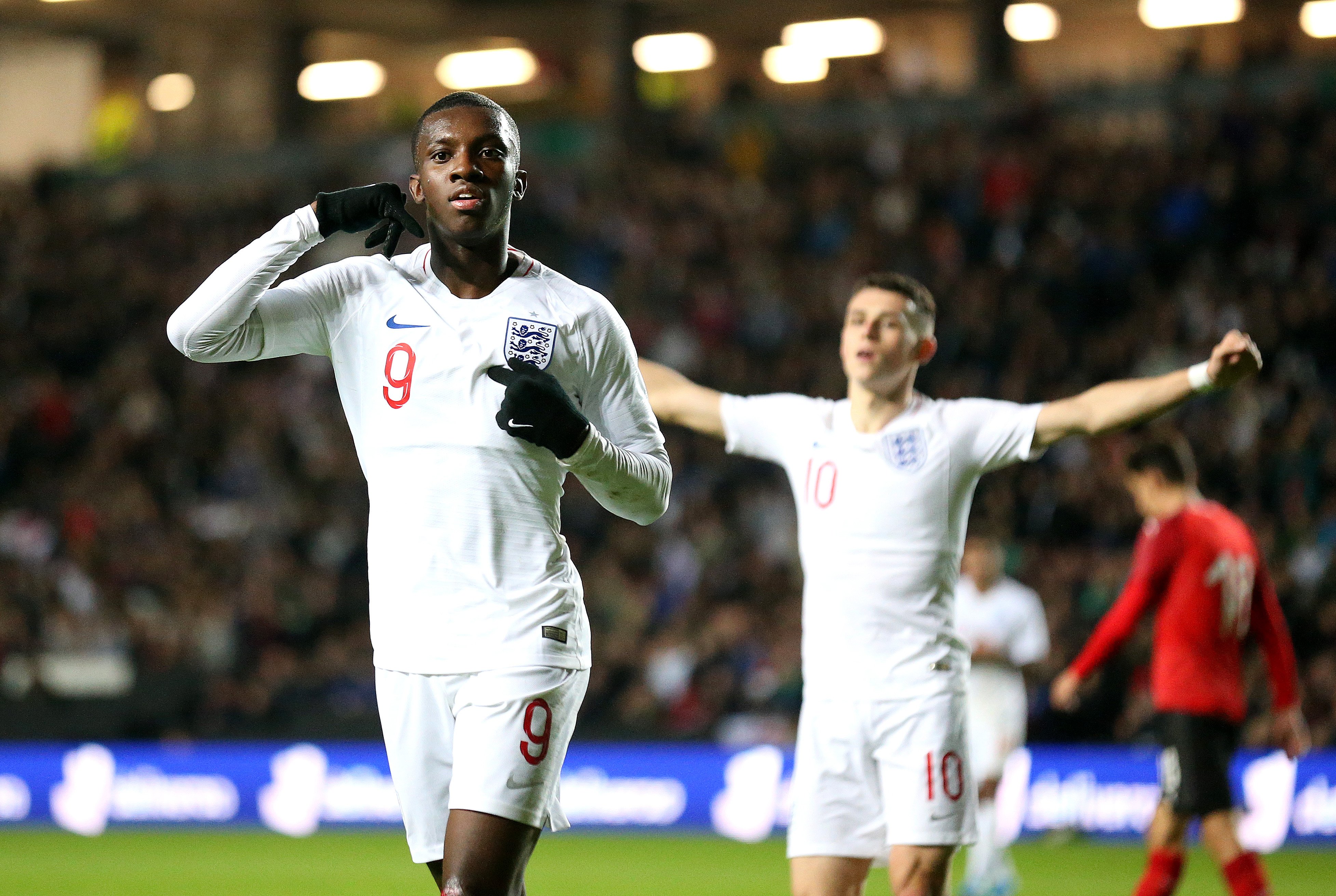 Eddie Nketiah with the England u21s