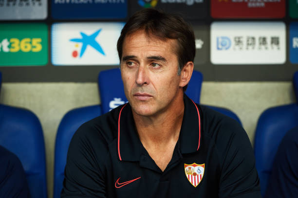 PSG 'warned' that Arsenal could move for Allegri but Arsenal have others on shortlist 4 BARCELONA, SPAIN - AUGUST 18: Head Coach Julen Lopetegui of Sevilla FC looks on during the Liga match between RCD Espanyol and Sevilla FC at RCDE Stadium on August 18, 2019 in Barcelona, Spain. (Photo by Alex Caparros/Getty Images)