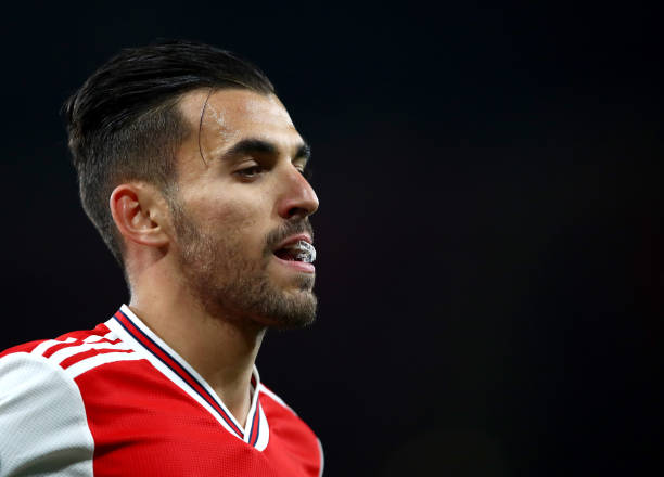 LONDON, ENGLAND - OCTOBER 03: Dani Ceballos of Arsenal looks on during the UEFA Europa League group F match between Arsenal FC and Standard Liege a...