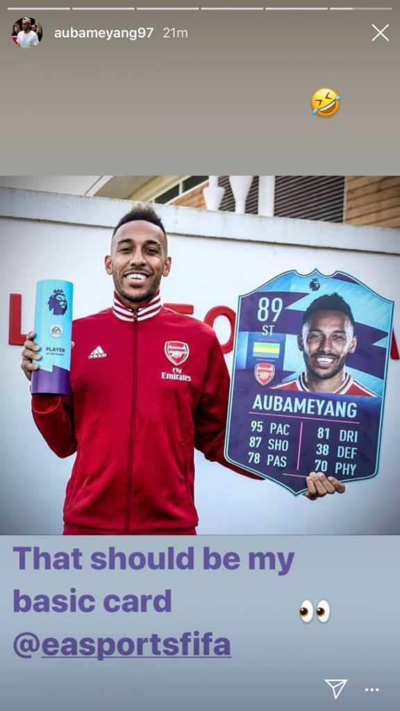 Pierre-Emerick Aubameyang on Instagram