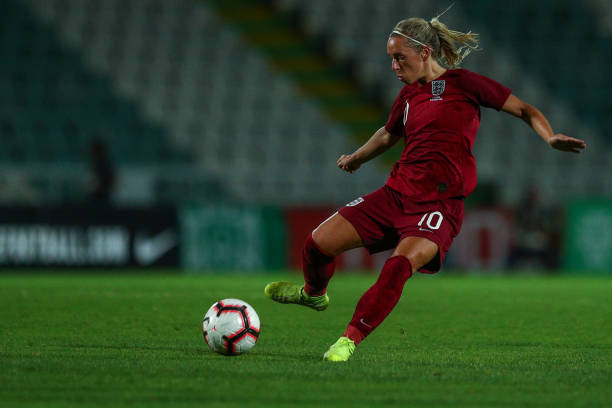 SETUBAL, PORTUGAL - OCTOBER 10: Jordan Nobbs of England and Arsenal during Portugal Women v England Women - International Friendly at Estadio do Bonfim on October 10, 2019 in Setubal, Portugal. (Photo by Carlos Rodrigues/Getty Images)