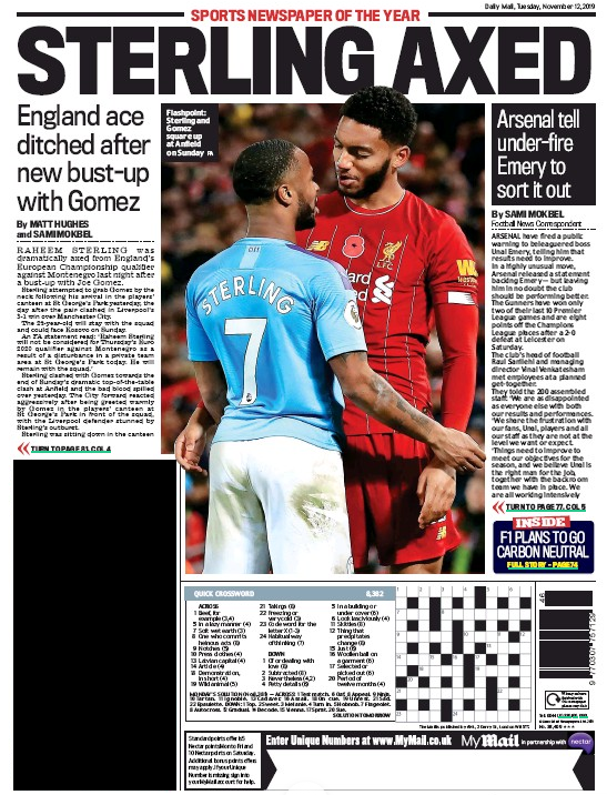 191112 daily mail sterling axed emery update