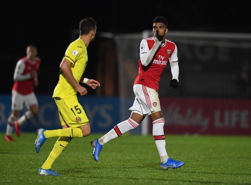 Ex-Arsenal striker posts farewell message to the club 4 Tyreece John-Jules and Villarreal's Sofian Chakla (Photo via Twitter)
