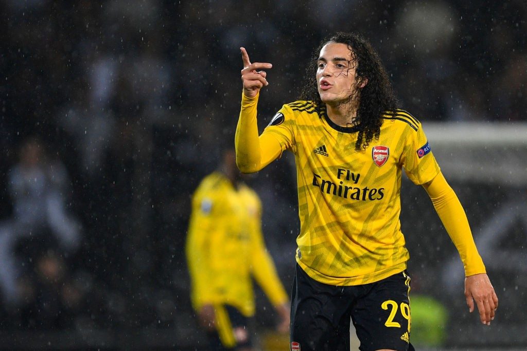 GUIMARAES, PORTUGAL - NOVEMBER 06: Matteo Guendouzi of Arsenal reacts during the UEFA Europa League group F match between Vitoria Guimaraes and Arsenal FC at Estadio Dom Afonso Henriques on November 06, 2019, in Guimaraes, Portugal. (Photo by Octavio Passos/Getty Images)