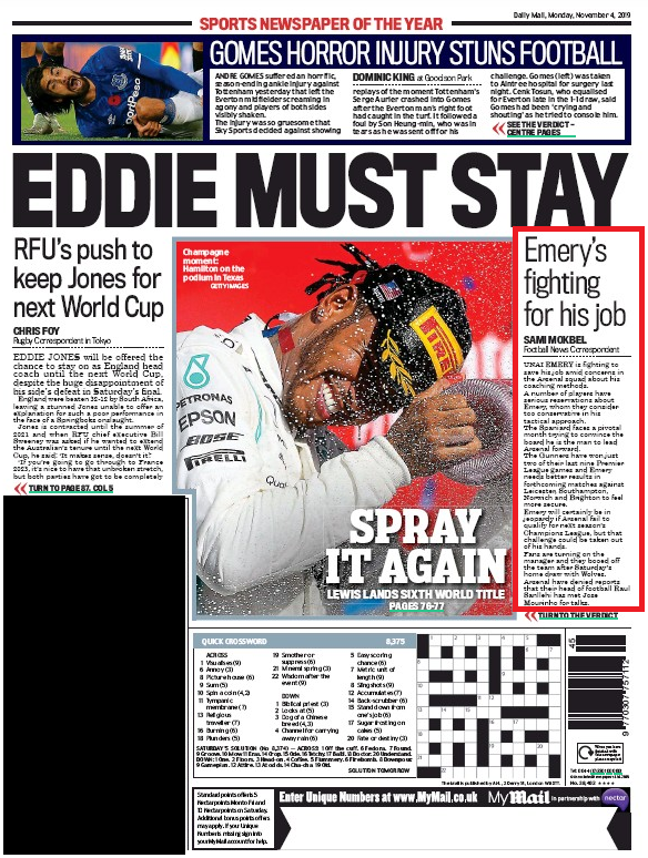 daily mail back page emery 191104