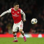LONDON, ENGLAND - OCTOBER 24: Lucas Torreira of Arsenal in action during the UEFA Europa League group F match between Arsenal FC and Vitoria Guimaraes at Emirates Stadium on October 24, 2019 in London, United Kingdom. (Photo by Naomi Baker/Getty Images)
