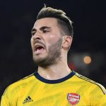 SHEFFIELD, ENGLAND - OCTOBER 21: Sead Kolasinac of Arsenal reacts during the Premier League match between Sheffield United and Arsenal FC at Bramall Lane on October 21, 2019 in Sheffield, United Kingdom. (Photo by Michael Regan/Getty Images)