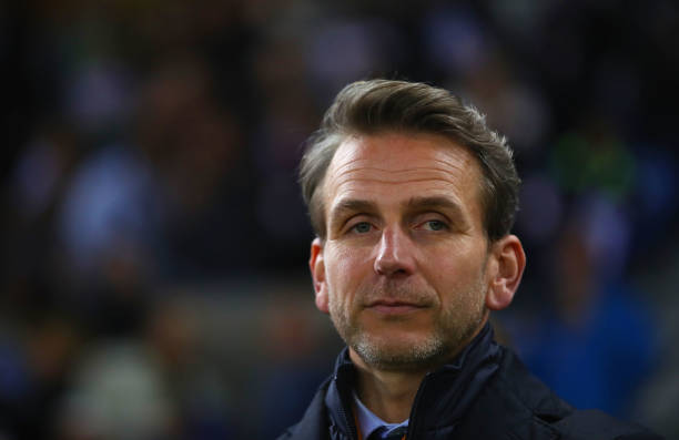 GENK, BELGIUM - APRIL 20: Albert Stuivenberg, coach of Genk looks on prior to the UEFA Europa League quarter final second leg between KRC Genk and Celta Vigo at Luminus Arena on April 20, 2017 in Genk, Belgium. (Photo by Dean Mouhtaropoulos/Getty Images)
