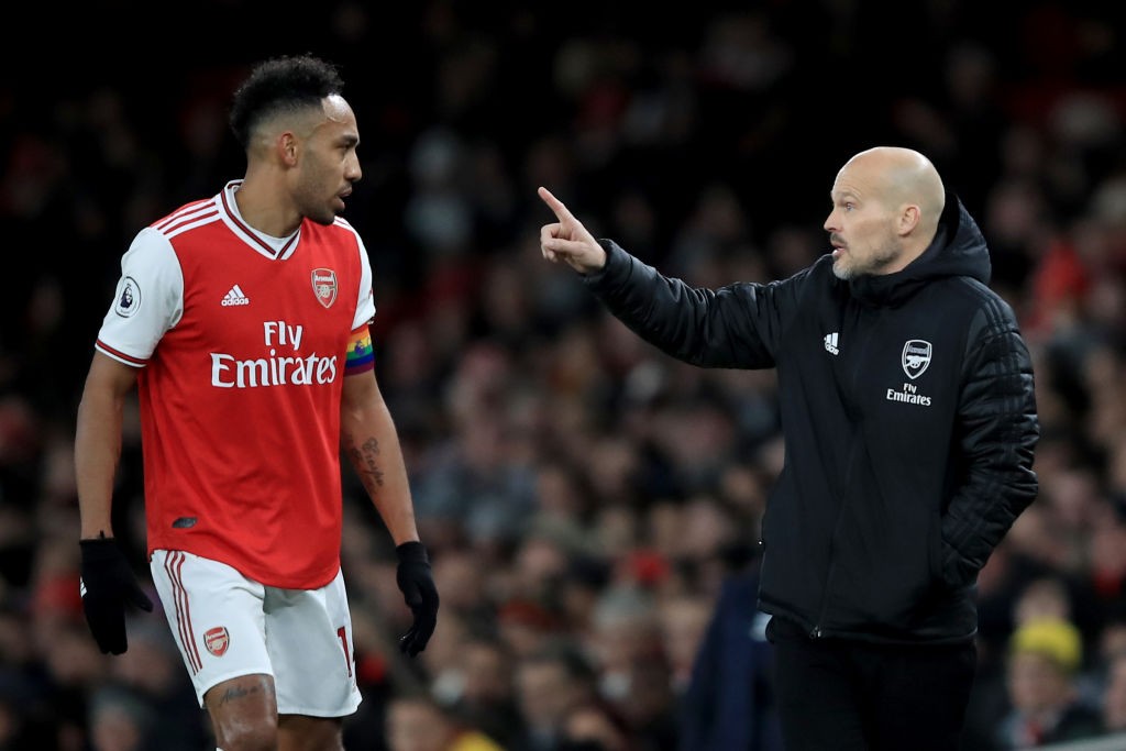 Won't be missed: Arsenal star trio to leave and fans don't care 4 LONDON, ENGLAND - DECEMBER 05: Freddie Ljungberg caretaker Arsenal coach speaks with Pierre-Emerick Aubameyang of Arsenal during the Premier League match between Arsenal FC and Brighton & Hove Albion at Emirates Stadium on December 5, 2019, in London, United Kingdom. (Photo by Marc Atkins/Getty Images)