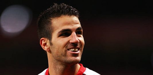 LONDON, ENGLAND - NOVEMBER 04: Cesc Fabregas of Arsenal celebrates scoring his second and the teams the third goal of the game during the UEFA Champions League Group H match between Arsenal and AZ Alkmaar at the Emirates Stadium on November 4, 2009 in London, England. (Photo by Phil Cole/Getty Images)
