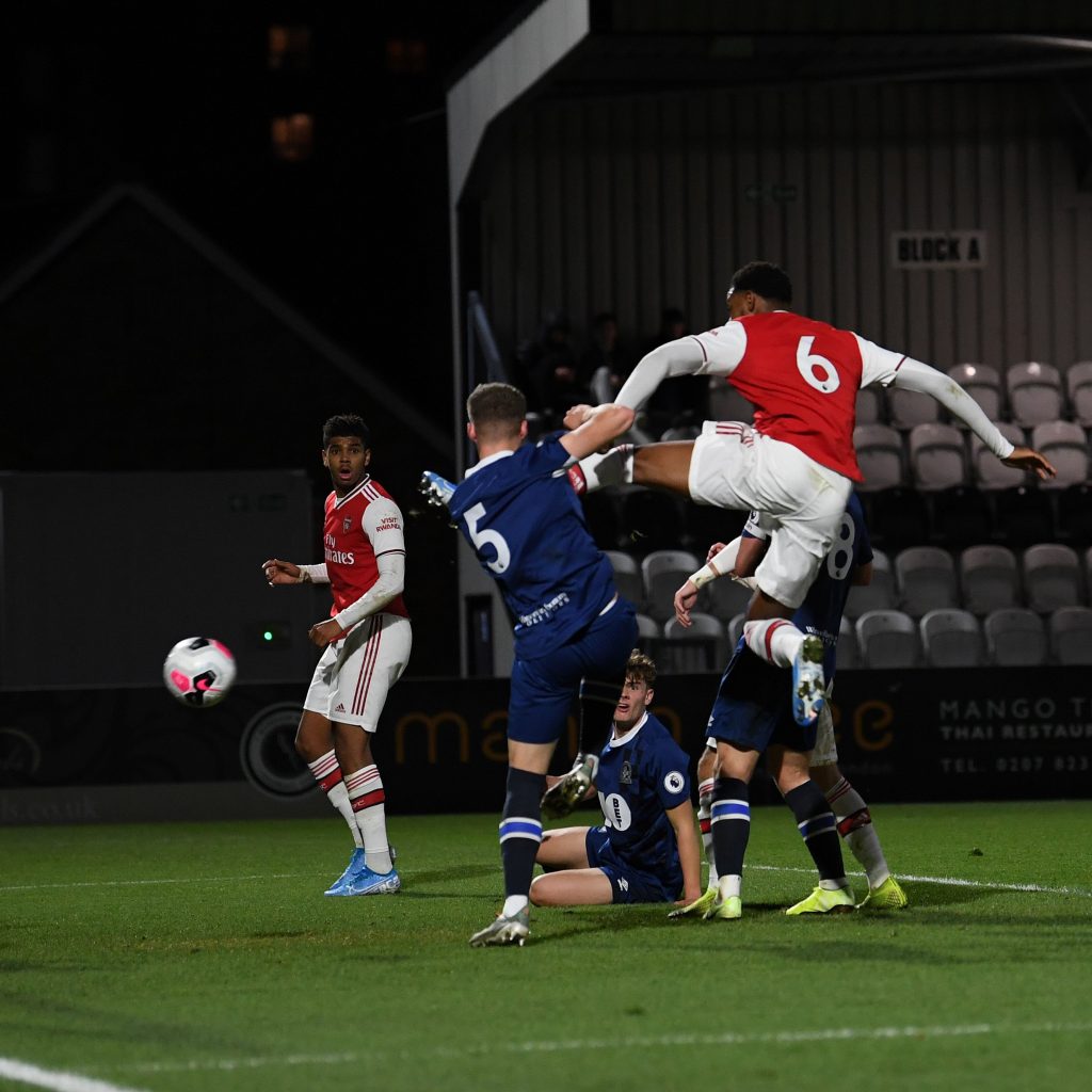 Match Report: Arsenal u23s go top of the league with 3-1 victory over Blackburn Rovers 2 Zech Medley scoring against Blackburn Rovers (Photo via Twitter)