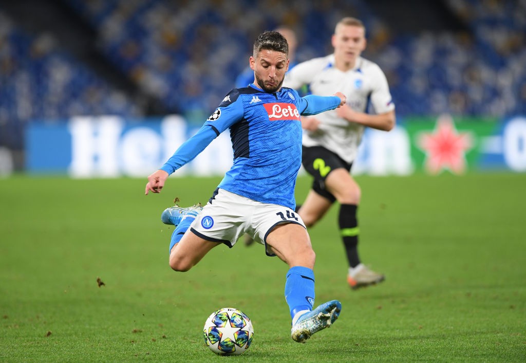 NAPLES, ITALY - DECEMBER 10: Dries Mertens of SSC Napoli during the UEFA Champions League group E match between SSC Napoli and KRC Genk at Stadio San Paolo on December 10, 2019, in Naples, Italy. (Photo by Francesco Pecoraro/Getty Images)