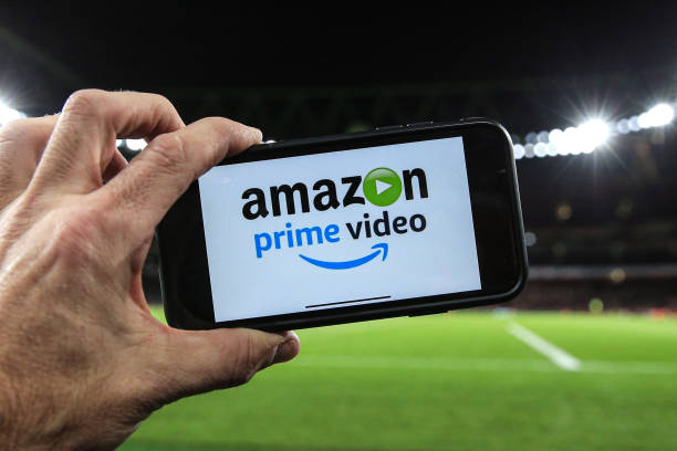 LONDON, ENGLAND - DECEMBER 05: Amazon prime showing the match live via the internet during the Premier League match between Arsenal FC and Brighton...