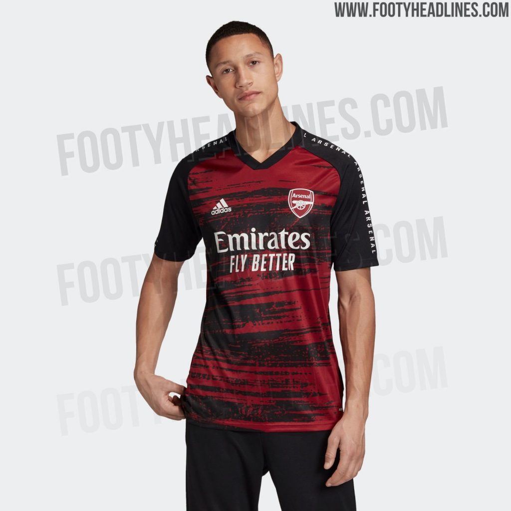 Arsenal pre-match kit for 2020-21 (Photo via FootyHeadlines.com)