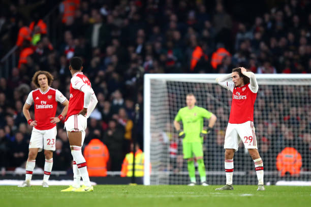 LONDON, ENGLAND - DECEMBER 29: Matteo Guendouzi of Arsenal reacts during the Premier League match between Arsenal FC and Chelsea FC at Emirates Sta...