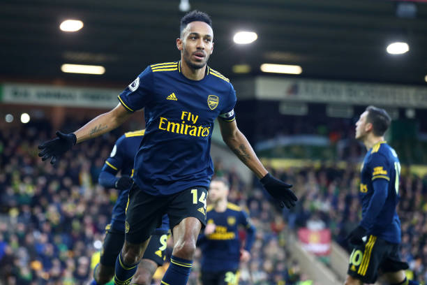 22 things I noticed as Arsenal bring back the banter era against Norwich 18 NORWICH, ENGLAND - DECEMBER 01: Pierre-Emerick Aubameyang of Arsenal celebrates scoring his sides first goal during the Premier League match between Norwich City and Arsenal FC at Carrow Road on December 01, 2019 in Norwich, United Kingdom. (Photo by Julian Finney/Getty Images)