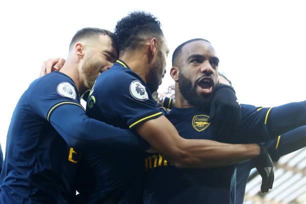 22 things I noticed as Arsenal bring back the banter era against Norwich 14 NORWICH, ENGLAND - DECEMBER 01: Pierre-Emerick Aubameyang of Arsenal celebrates scoring his sides first goal in front of Alexandre Lacazette during the Premier League match between Norwich City and Arsenal FC at Carrow Road on December 01, 2019 in Norwich, United Kingdom. (Photo by Julian Finney/Getty Images)