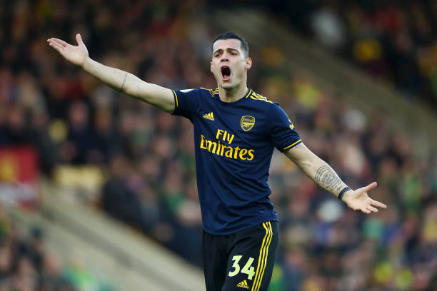 22 things I noticed as Arsenal bring back the banter era against Norwich 3 NORWICH, ENGLAND - DECEMBER 01: Granit Xhaka of Arsenal reacts during the Premier League match between Norwich City and Arsenal FC at Carrow Road on December 01, 2019 in Norwich, United Kingdom. (Photo by Julian Finney/Getty Images)