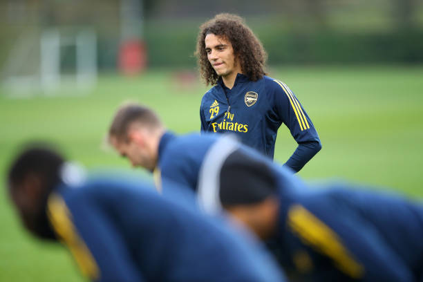 Why Guendouzi's dispute with Arteta isn't a problem 4 ST ALBANS, ENGLAND - NOVEMBER 27: Matteo Guendouzi looks on with team mates during an Arsenal training session on the eve of their UEFA Europa League match against Eintracht Frankfurt at London Colney on November 27, 2019 in St Albans, England. (Photo by Warren Little/Getty Images)