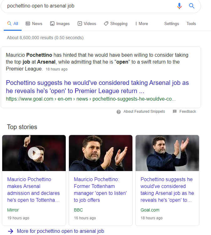 Google search, 6.38am 22 December 2019