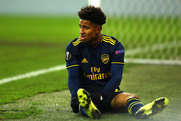 Kolasinac and Nelson ruled out of 3 games with injury 2 LIEGE, BELGIUM - DECEMBER 12: Reiss Nelson of Arsenal looks dejected after a missed chance during the UEFA Europa League group F match between Standard Liege and Arsenal FC at Stade Maurice Dufrasne on December 12, 2019 in Liege, Belgium. (Photo by Dean Mouhtaropoulos/Getty Images)