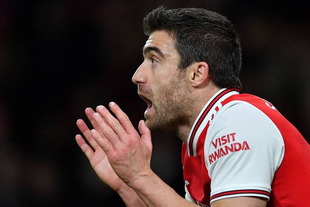 Former Arsenal man finally finds new club 5 Arsenal's Greek defender Sokratis Papastathopoulos pleads with Referee Graham Scott after receiving a yellow card during the English Premier League football match between Arsenal and Brighton and Hove Albion at the Emirates Stadium in London on December 5, 2019. (Photo by Ben STANSALL / AFP)