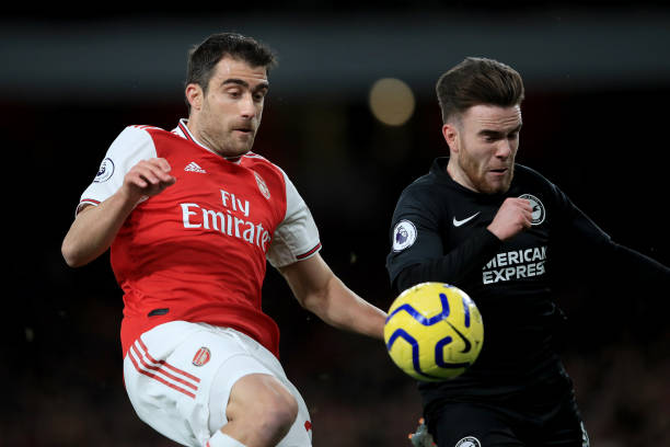 Ego, cowards & 21 other things I noticed as Arsenal messed up again 12 LONDON, ENGLAND - DECEMBER 05: Sokratis Papastathopoulos of Arsenal in action with Aaron Connolly of Brighton and Hove Albion during the Premier League match between Arsenal FC and Brighton & Hove Albion at Emirates Stadium on December 5, 2019 in London, United Kingdom. (Photo by Marc Atkins/Getty Images)