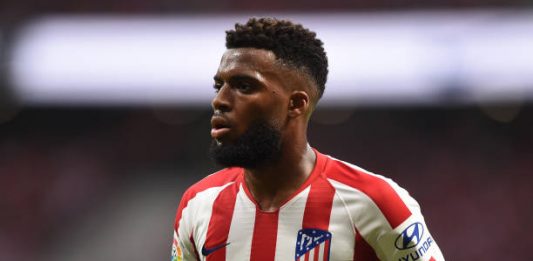 MADRID, SPAIN - SEPTEMBER 01: Thomas Lemar of Atletico Madrid looks on during the Liga match between Club Atletico de Madrid and SD Eibar SAD at Wanda Metropolitano on September 01, 2019 in Madrid, Spain. (Photo by Denis Doyle/Getty Images)