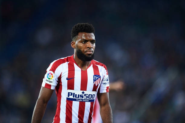 VITORIA-GASTEIZ, SPAIN - OCTOBER 29: Thomas Lemar of Club Atletico de Madrid looks on during the Liga match between Deportivo Alaves and Club Atlet...