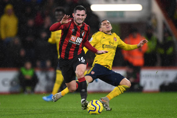 Stats show Lucas Torreira instant improvement under Mikel Arteta compared to Unai Emery 4 BOURNEMOUTH, ENGLAND - DECEMBER 26: Lewis Cook of AFC Bournemouth is challenged by Lucas Torreira of Arsenal during the Premier League match between AFC Bournemouth and Arsenal FC at Vitality Stadium on December 26, 2019 in Bournemouth, United Kingdom. (Photo by Harriet Lander/Getty Images)