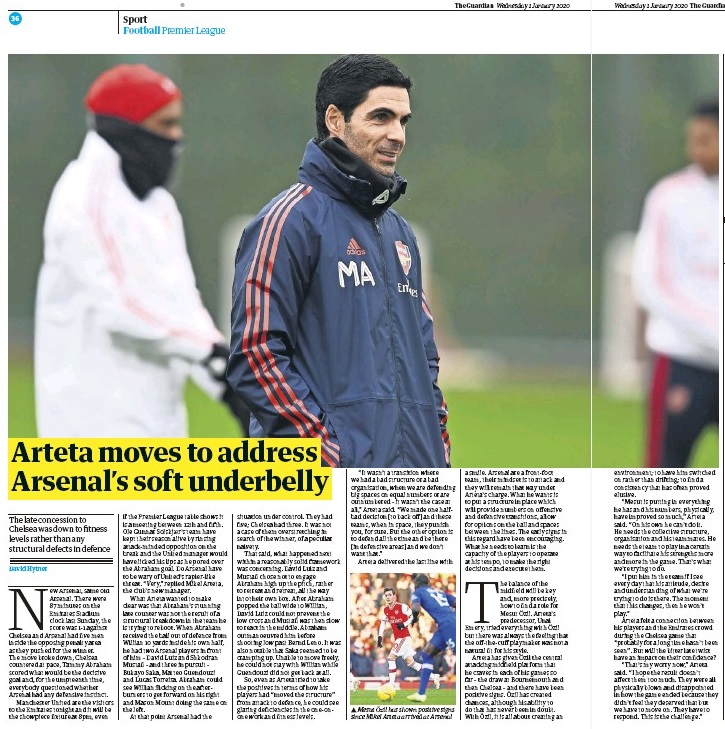 200101 guardian arteta pre manchester united
