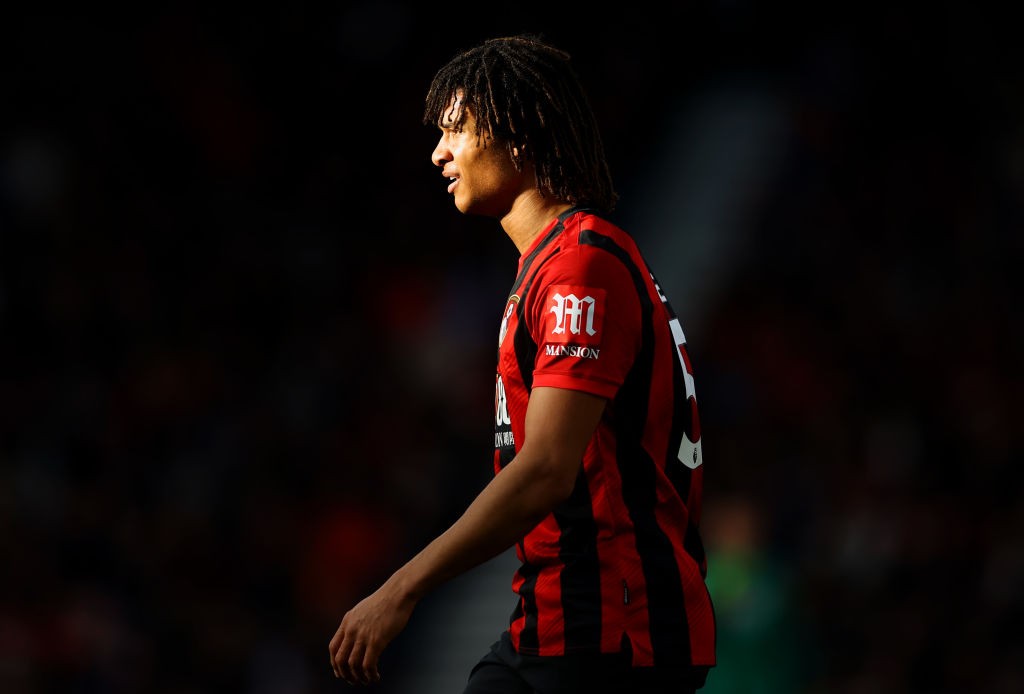 BOURNEMOUTH, ENGLAND - JANUARY 12: Nathan Ake of AFC Bournemouth during the Premier League match between AFC Bournemouth and Watford FC at Vitality...