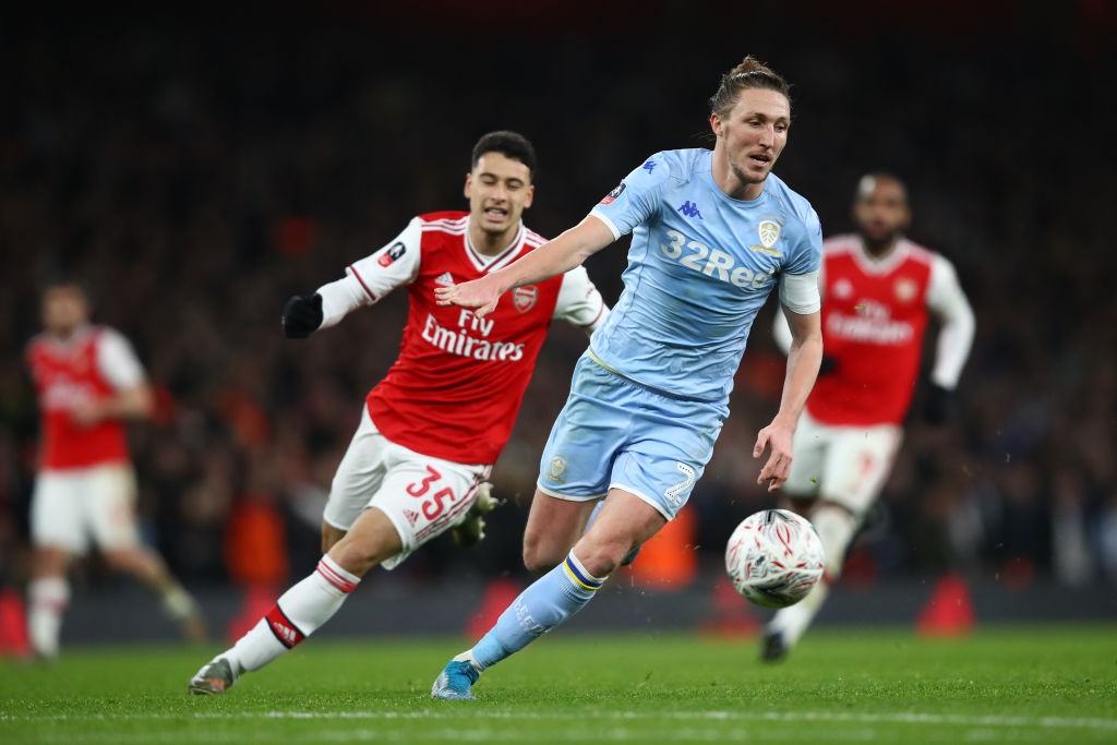 Arsenal Player Ratings vs Leeds: A tale of two halves 7 LONDON, ENGLAND - JANUARY 06: Luke Ayling of Leeds United holds off Gabriel Martinelli of Arsenal during the FA Cup Third Round match between Arsenal FC and Leeds United at the Emirates Stadium on January 06, 2020, in London, England. (Photo by Julian Finney/Getty Images)