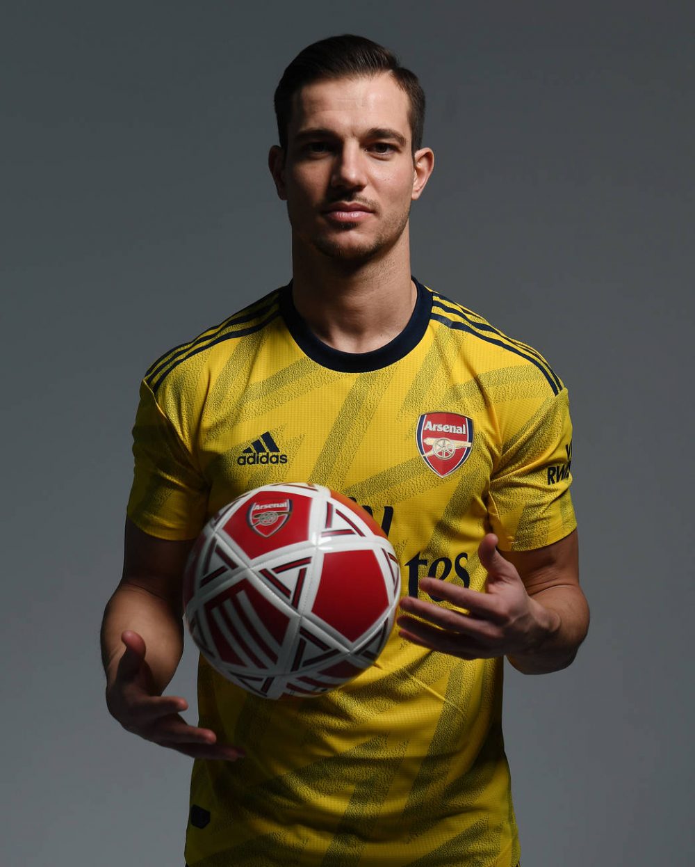 ST ALBANS, ENGLAND - JANUARY 30: Arsenal unveil new signing Cedric Soares at London Colney on January 30, 2020 in St Albans, England. (Photo by Stu...