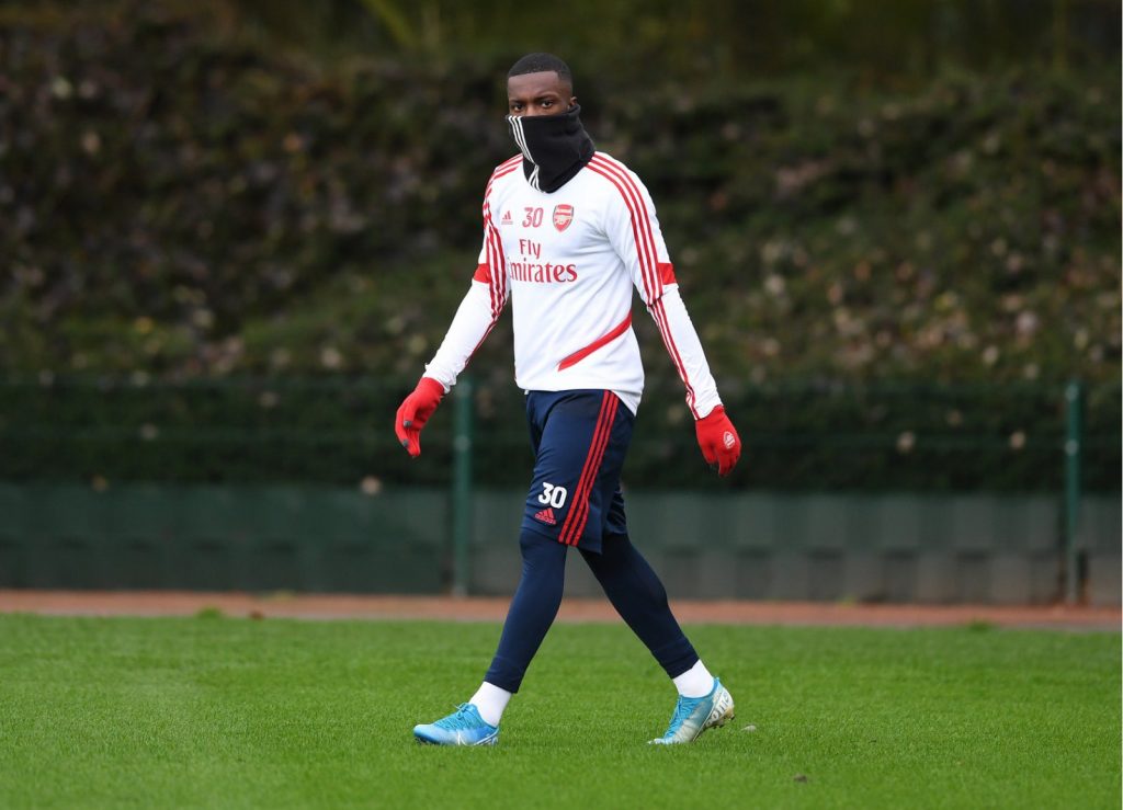 Eddie Nketiah in training (Photo via Twitter)