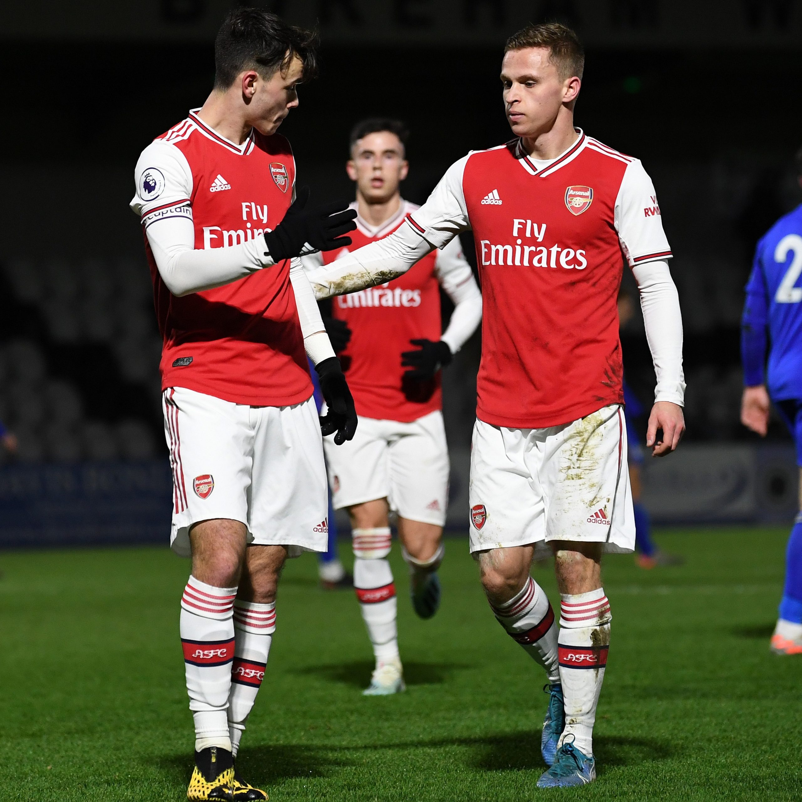 Robbie Burton and Nathan Tormey with the Arsenal u23s (Photo via Twitter)