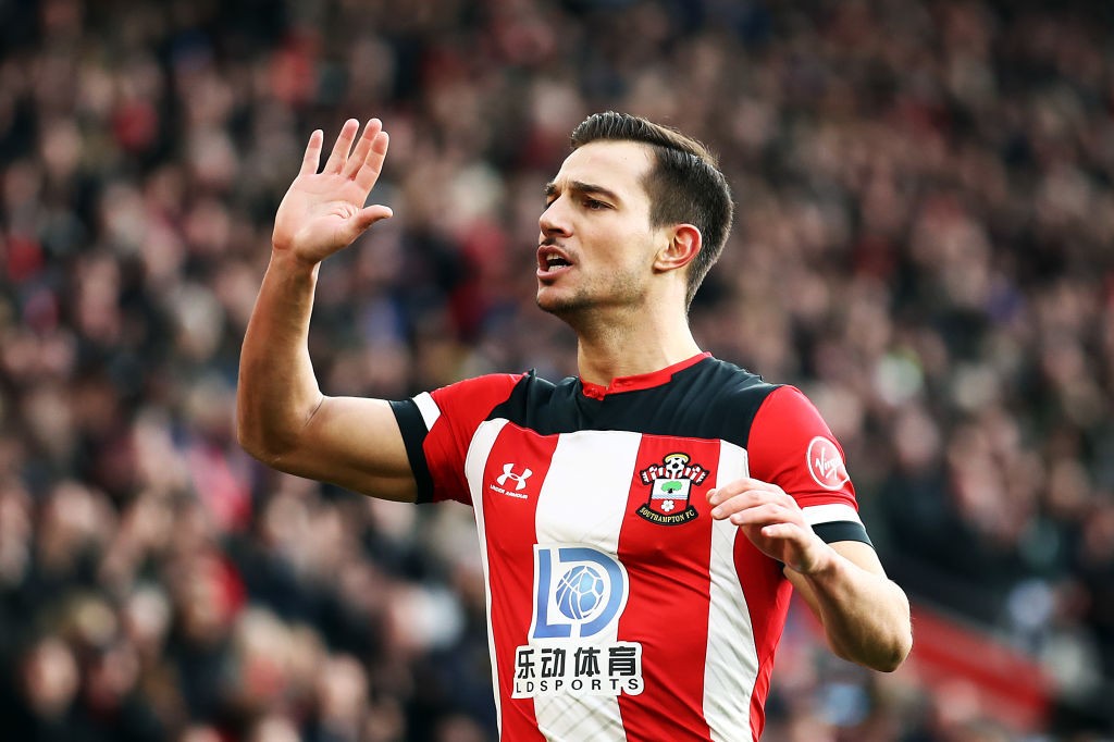SOUTHAMPTON, ENGLAND - JANUARY 18: Cedric of Southampton celebrates during the Premier League match between Southampton FC and Wolverhampton Wander...