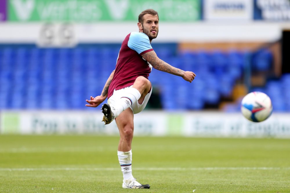 IPSWICH, ENGLAND - AUGUST 25: Jack Wilshire of West Ham United during the Pre-Season Friendly between Ipswich Town and West Ham United at Portman Road on August 25, 2020 in Ipswich, England. (Photo by Stephen Pond/Getty Images)