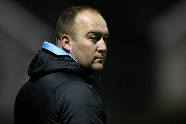 LIVERPOOL, ENGLAND - NOVEMBER 21: Nick Cushing, manager of Manchester City Women looks on during the FA Women's Continental League Cup between Ever...
