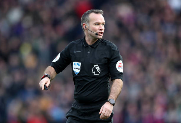 LONDON, ENGLAND - JANUARY 11: Referee, Paul Tierney during the Premier League match between Crystal Palace and Arsenal FC at Selhurst Park on Janua...