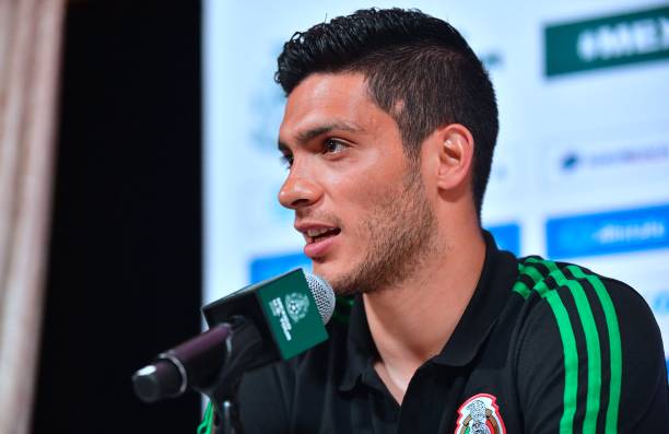 Who could replace Aubameyang up front? 5 Raul Jiminez of Mexico's World Cup squad responds to questions from journalists during Mexico Media Day on May 25, 2018 in Beverly Hills, California ahead a pre-World Cup soccer friendly against Wales in Pasadena on May 28. - Mexico is drawn in the same first round group at the 2018 World Cup beginning in June with South Korea, Sweden and Germany. (Photo by Frederic J. BROWN / AFP) (Photo credit should read FREDERIC J. BROWN/AFP via Getty Images)