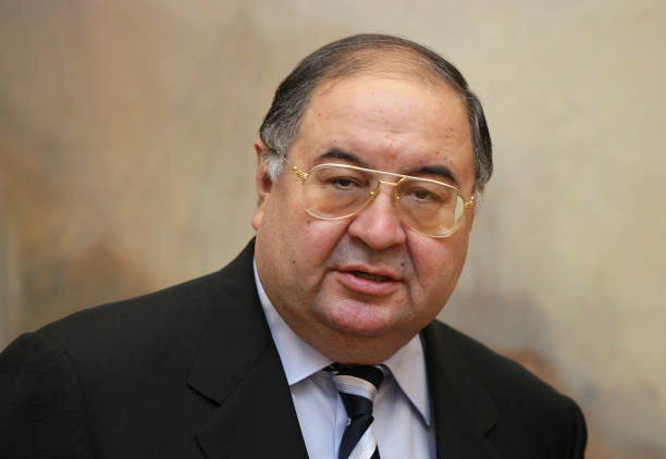 LONDON - NOVEMBER 07: Russian Oligarch Alisher Usmanov is pictured in front of JMW Turner's painting ' The Harbour of Brest ' in the Tate Britain a...