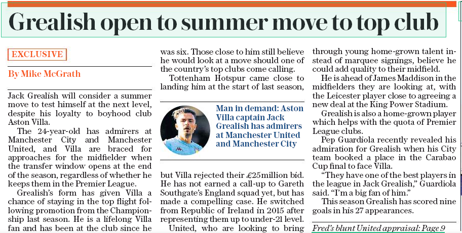 Sunday Telegraph, 9 February 2020
