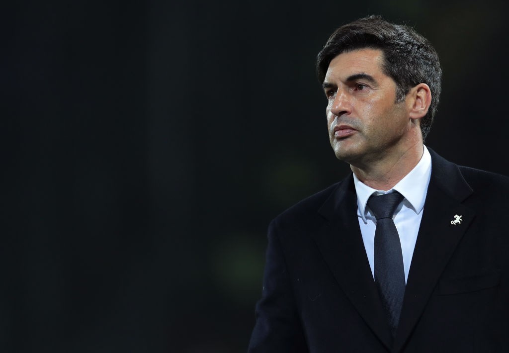 BERGAMO, ITALY - FEBRUARY 15: AS Roma head coach Paulo Fonseca looks on during the Serie A match between Atalanta BC and AS Roma at Gewiss Stadium on February 15, 2020, in Bergamo, Italy. (Photo by Emilio Andreoli/Getty Images)