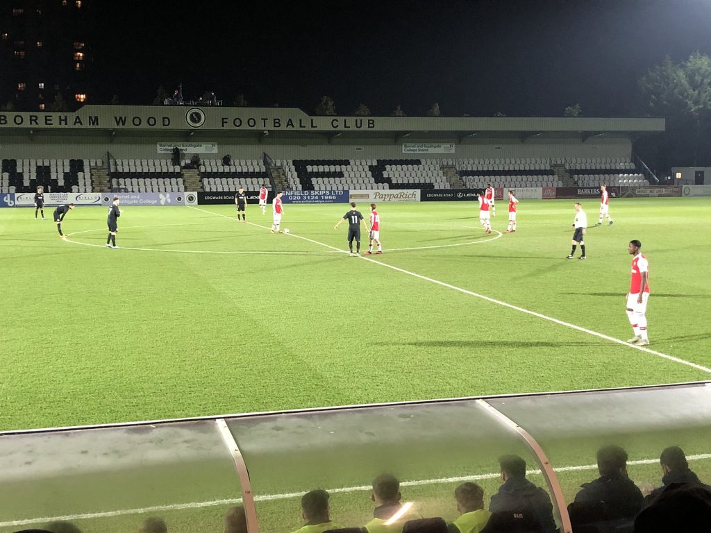 Arsenal u18s prepare to kick off their FA Youth Cup match against Brighton